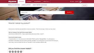 How do I cancel my product? - Equifax