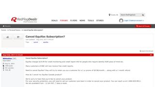 Cancel Equifax Subscription? - RedFlagDeals.com Forums