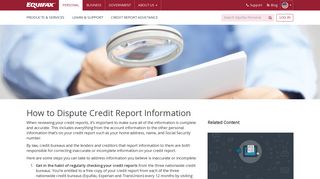 How to Dispute Credit Report Information | Equifax