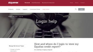 Login help | Equifax Australia