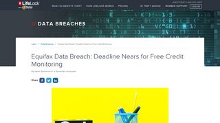 Equifax Data Breach: Deadline Nears for Free Credit Monitoring