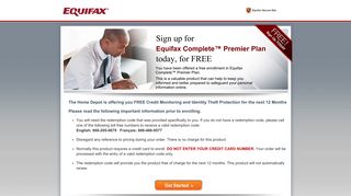 Sign up for Equifax Complete™ Premier Plan today, for FREE
