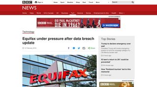 Equifax under pressure after data breach update - BBC News