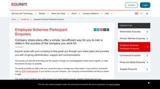 Employee Schemes Participant Enquiries - Equiniti