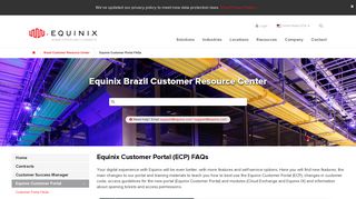 Equinix Customer Portal FAQs | Brazil Customer Resource Center