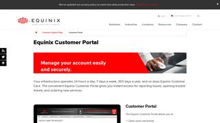 Equinix Customer Portal | Equinix Data Center Account Management