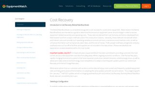 Cost Recovery - EquipmentWatch