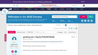 parking eye + Equita PLEASE READ - MoneySavingExpert.com Forums