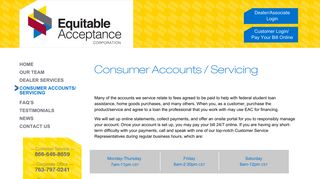 Consumer Accounts | Equitable Acceptance Corporation