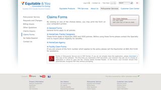 Claims Forms - Equitable Life & Casualty Insurance Company
