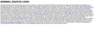 Webmail Equitas Login - The Cone-Door System.
