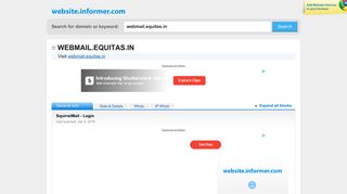 webmail.equitas.in at WI. SquirrelMail - Login - Website Informer