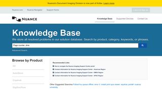 Browse by Product - Search the Knowledge Base - Service