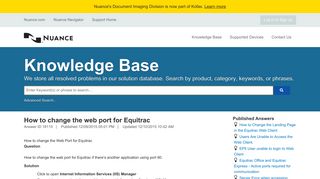 How to change the web port for Equitrac - Knowledge Base