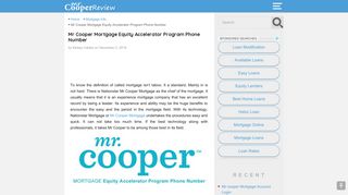 Mr Cooper Mortgage Equity Accelerator Program Phone Number | Mr ...