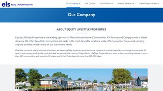 Equity LifeStyle Properties | About ELS | Main