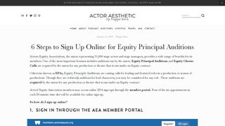 6 Steps to Sign Up Online for Equity Principal Auditions - Actor Aesthetic
