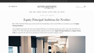 Equity Principal Auditions for Newbies — Actor Aesthetic