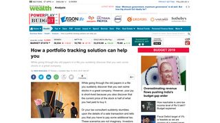 How a portfolio tracking solution can help you - The Economic Times