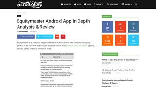 Equitymaster Android App In Depth Analysis & Review - ScrollStory