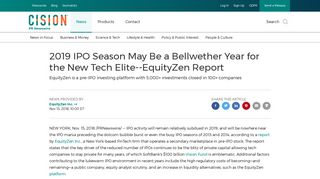 2019 IPO Season May Be a Bellwether Year for the New Tech Elite ...