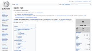 Equals sign - Wikipedia