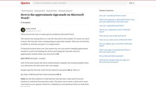 How is the approximate sign made on Microsoft Word? - Quora