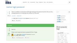 Learner login password - ERA-QA