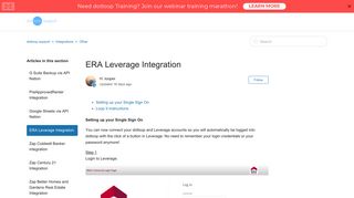 ERA Leverage Integration – dotloop support