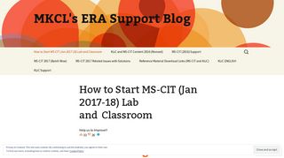 How to Start MS-CIT (Jan 2017-18) Lab and Classroom | MKCL's ERA ...