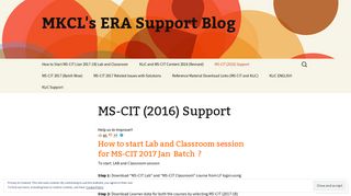 MS-CIT (2016) Support | MKCL's ERA Support Blog