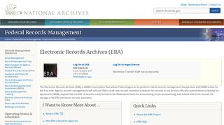 Electronic Records Archives (ERA) | National Archives