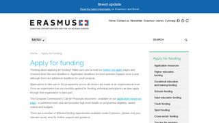Apply for funding | Erasmus+