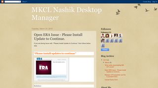 MKCL Nashik Desktop Manager: Open ERA Issue - Please Install ...