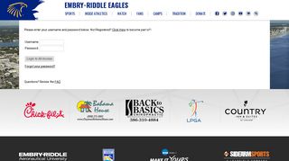 Embry-Riddle Eagles Athletics - Login
