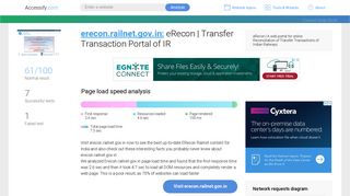 Access erecon.railnet.gov.in. eRecon | Transfer Transaction Portal of IR