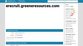 Log in - erecruit.greeneresources.com | IPAddress.com