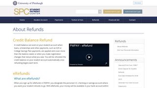 About Refunds - Student Payment Center - University of Pittsburgh