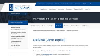 eRefunds (Direct Deposit) - University & Student Business Services ...