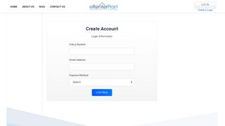 Create Account - Renters Insurance - eRenterPlan