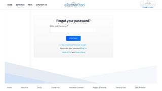 Forgot Password - Renters Insurance - eRenterPlan