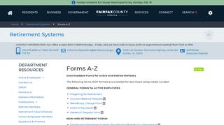 Forms A-Z | Retirement Systems - Fairfax County