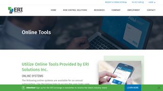 Online Tools | ERI Solutions Inc. | Risk Control Experts