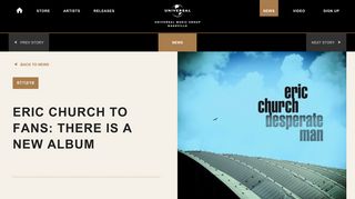 ERIC CHURCH TO FANS: THERE IS A NEW ALBUM - UMG Nashville