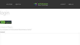 login - Erickson Technologies
