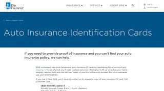 Auto Insurance ID Cards | Erie Insurance