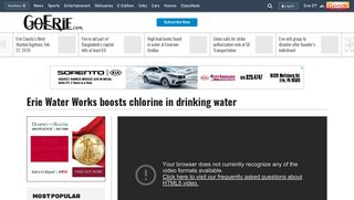 Erie Water Works boosts chlorine in drinking water - GoErie.com