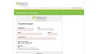 Payroll Upload - Erigo Employer Solutions