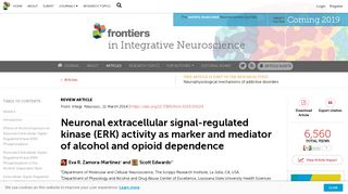 Frontiers | Neuronal extracellular signal-regulated kinase (ERK ...