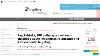 Frontiers | Ras/Raf/MEK/ERK Pathway Activation in Childhood Acute ...
